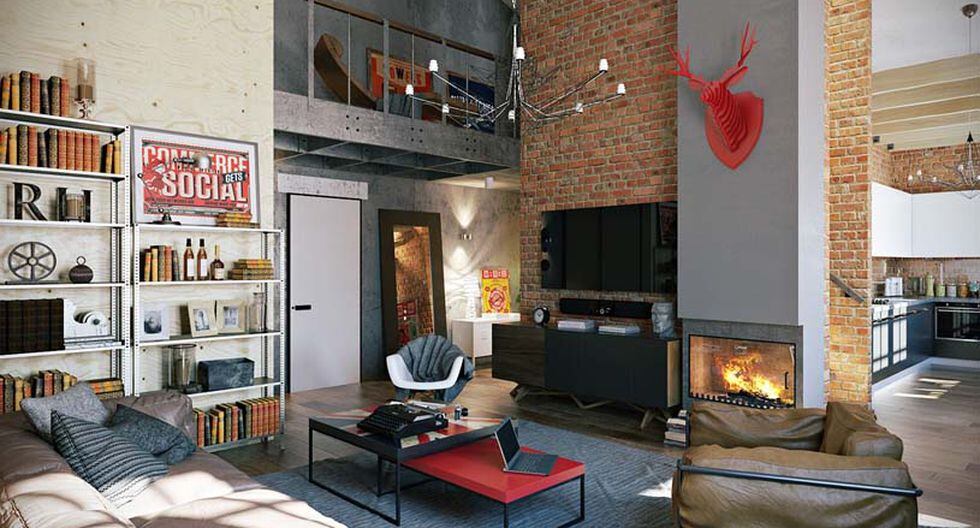 Casa y Más: Solo para solteros: 5 salas de estilo industrial que te
