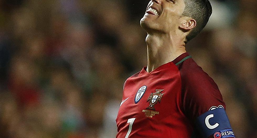 Cristiano Ronaldo anotó un doblete en la victoria de Portugal ante Hungría. Sin embargo, estuvo cerca de marcar 3 goles, pero se le ocurrió hacer esta chalaca. (Foto: EFE)