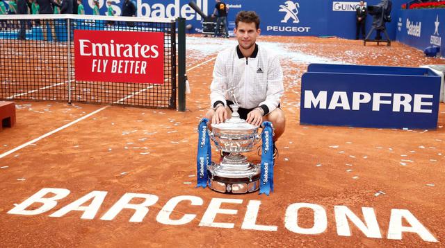 El tenista austriaco Dominic Thiem logró el título del Abierto de Barcelona y se confirma como el llamado a suceder a Rafael Nadal en la superficie de arcilla. (Foto: AFP)