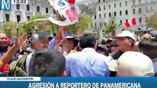 ‘La Toma de Lima’: manifestantes golpean, insultan y echan agua a reportero que cubría la marcha de Pedro Castillo