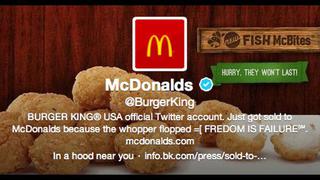 Hackers convirtieron la cuenta de Twitter de Burger King en una de McDonald's