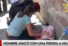 Ayacucho: mujer de 78 años fue atacada con una piedra por un sujeto con aparentes problemas mentales | VIDEO 