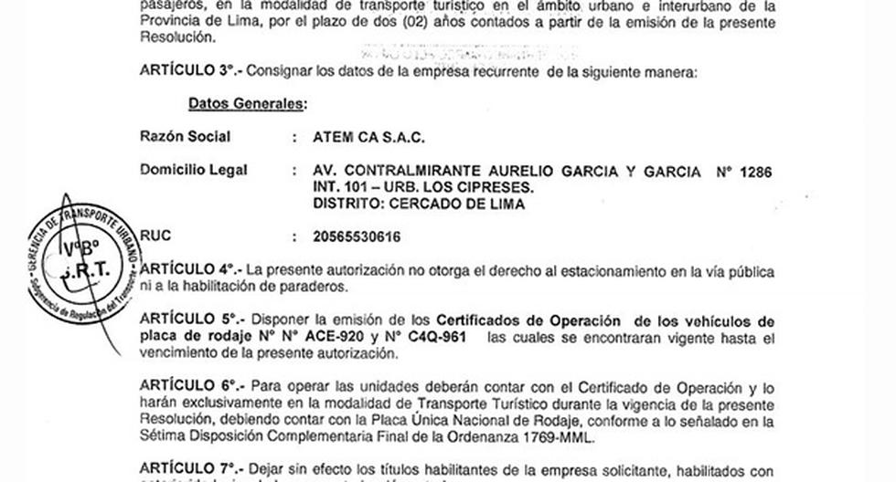 Pese a que la Municipalidad de Lima otorgó permiso a Green Bus, estos no tienen una ruta establecida. (Foto: Gerencia de Transporte Urbano | @Carlitoz22)