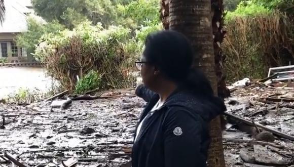 Oprah Winfrey mostró en un video de Facebook cómo quedó su domicilio en Montecito, California. (Foto: captura de Facebook)