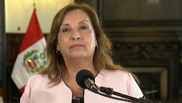 Dina Boluarte declaró a la prensa sobre investigación en su contra por presunto enriquecimiento ilícito en el caso de los relojes Rolex. (Foto: Captura TV Perú)