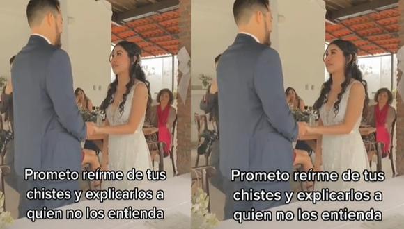 Novia demuestra que podría ser comediante. (Foto: Captura/TikTok-alismeneses)