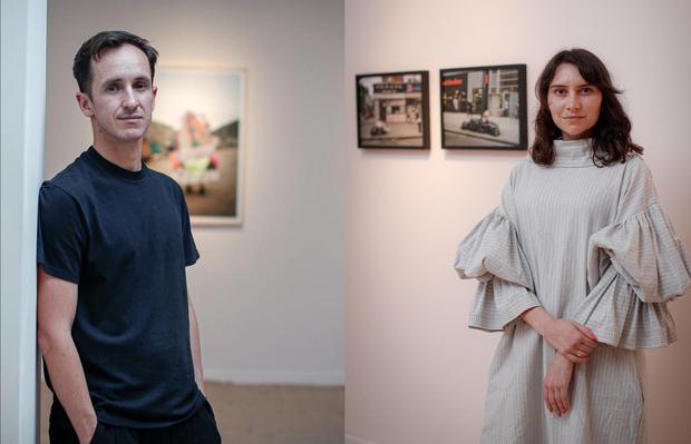 Ivan Sikic and Elena Ketelsen.  The artist and the curator live in New York and have in common being migrants.  This topic is precisely one of those addressed in Kisic's work.