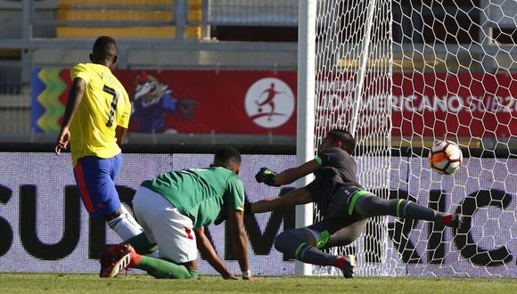 Iván Angulo adelantó a los suyos en el Colombia vs. Bolivia por el Grupo A del Sudamericano Sub 20 de Chile (Foto: agencias)