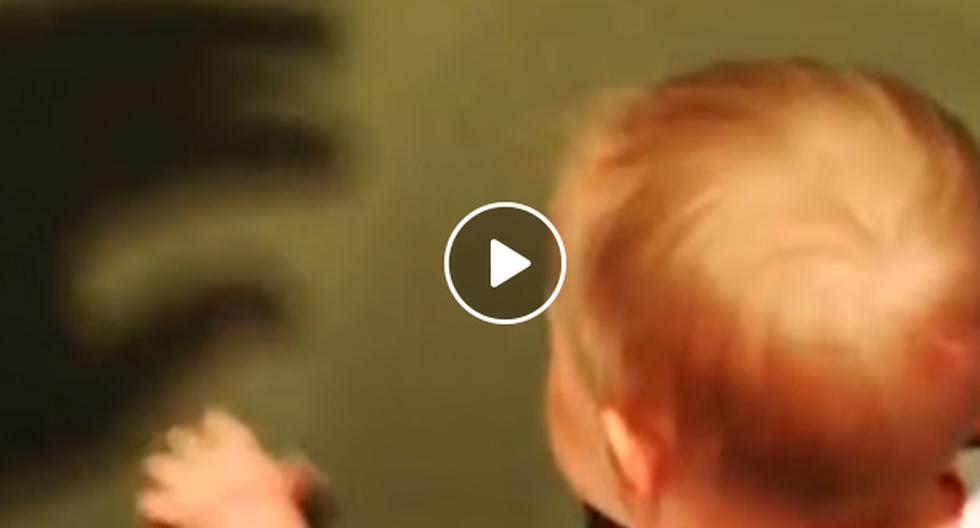 YouTube nos muestra el video que se ha hecho viral y es que este bebé es asustado por una extraña sombra que se mueve de forma rara. (Foto: captura)