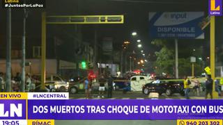 Rímac: chofer y pasajera de mototaxi murieron tras ser embestidos por bus en la Av. Alcázar