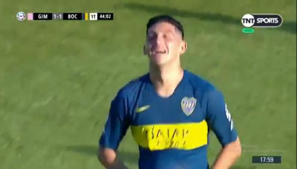 Cristian Espinoza decretó el 1-1 en el Boca Juniors vs. Gimnasia por la jornada 10 de la Superliga argentina (Foto: captura de pantalla)