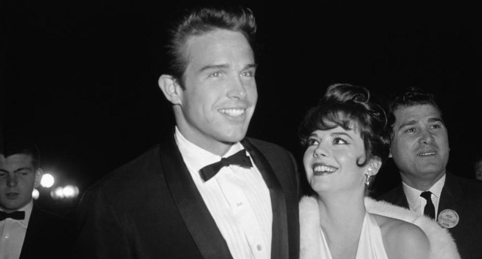 Los actores Natalie Wood (1938-1981) y Warren Beatty en la ceremonia de los Óscar en 1962 (Getty Images)