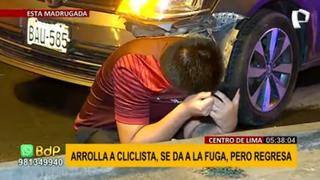 Cercado de Lima: chofer arrolló a ciclista, se dio a la fuga, pero regresó para auxiliarlo | VIDEO