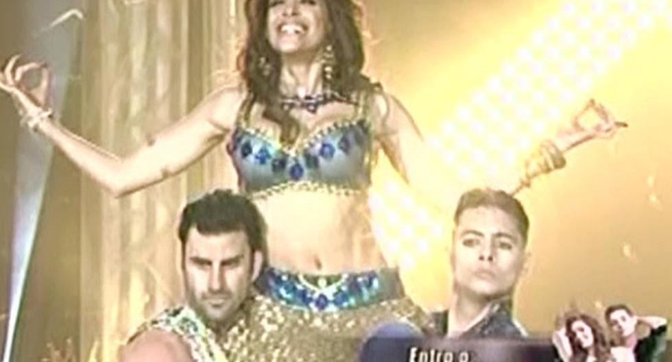 Milett Figueroa sorprendió al jurado de \"El Gran Show\" con su sexy baile árabe. (Foto: Captura América TV)
