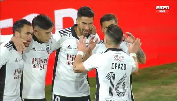 Gol de Juan Lucero tras asistencia de Gabriel Costa para el 1-0 de Colo Colo vs. Internacional. (Captura: ESPN)