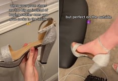El truco de una joven para que unos zapatos grandes le queden a la perfección