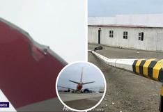 Momento exacto en que un avión de Iberia choca con un poste en el aeropuerto de Pisco