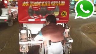 Vía WhatsApp: Discapacitado arriesga su vida colgado a mototaxi