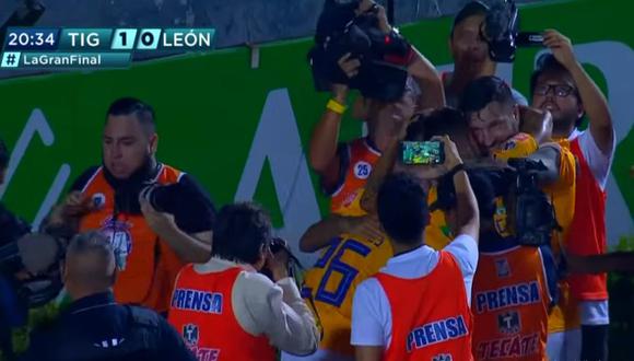 André Pierre Gignac apareció para colocar el 1-0 en el Tigres vs. León en el marco de la final del Clausura de la Liga MX (Foto: captura de pantalla)