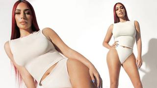 Kim Kardashian presume sus curvas al modelar la nueva colección de su línea ‘SKIMS body'