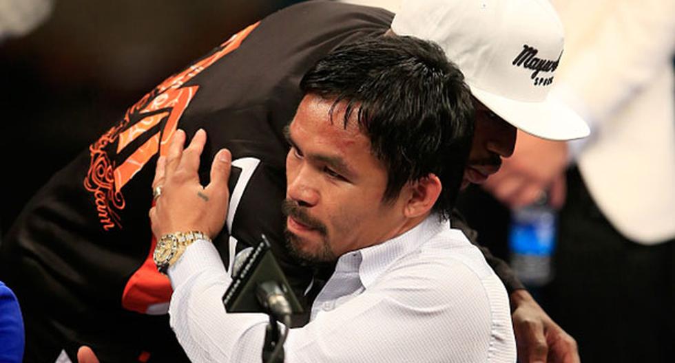 Floyd Mayweather y Manny Pacquiao hablaron en conferencia de prensa tras la pelea. (Foto: Getty Images)