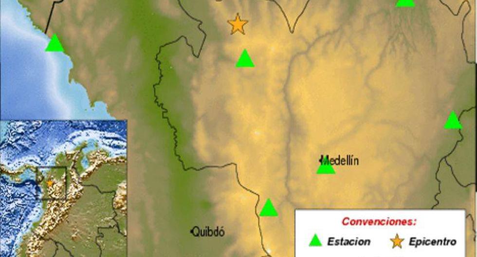 Sismo de 6,1 grados se registr&oacute; el martes en el departamento colombiano de Antioquia (Servicio Geol&oacute;gico Colombiano)