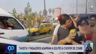 Chofer de combi recibió golpiza por cerrar el paso a taxista