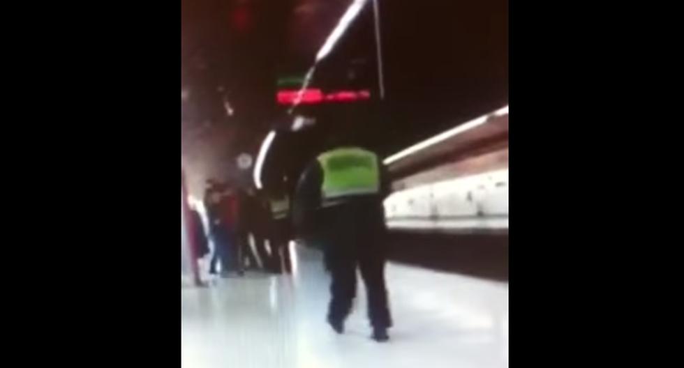 Ali Raba Yode, según consta en un video, arrojó a la policía a las vías del tren. (Foto: Captura de YouTube)
