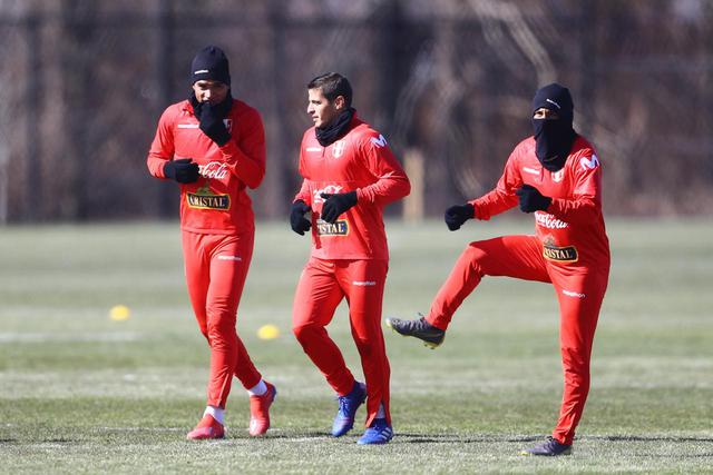 Selección peruana: Los jugadores que no vieron acción frente a Paraguay entrenaron esta mañana en New Jersey. | Foto: Daniel Apuy/GEC