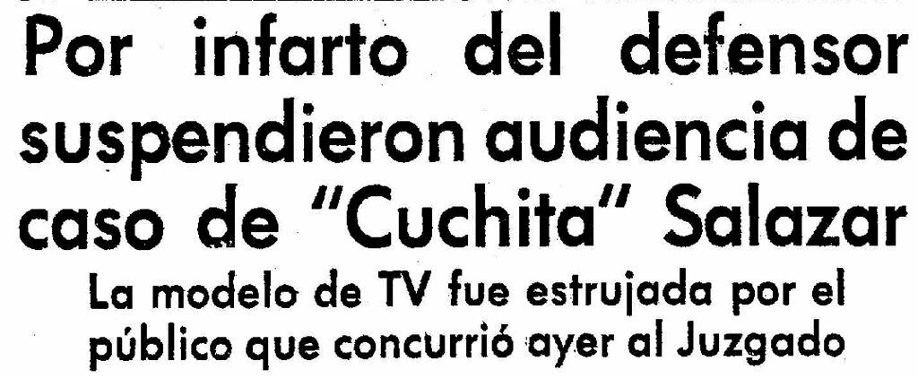 En diciembre de 1964, con el abandono del caso del abogado de Cuchita todo pareció volver a fojas cero. Pero el nuevo juicio oral que se planteó fue singular expeditivo. (Foto: GEC Archivo Histórico)