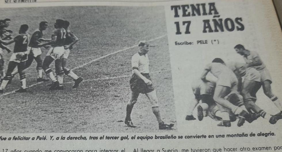 Captura de la nota que escribió Pelé. "Tenía 17 años la titularon". (Revista Los Maravillosos Mundiales)