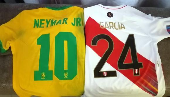 Raziel García cambió camisetas con Neymar. (Foto: TV Perú Deportes)