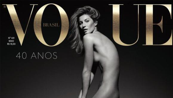 Gisele Bündchen se desnuda por el aniversario de "Vogue"