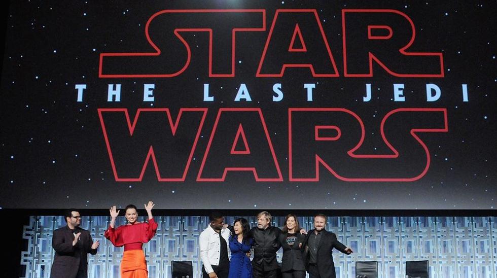 Star Wars Celebration. Josh Gad, Daisy Ridley, Kelly Marie Tran, Mark Hamill, Katheen Kennedy y Rian Johnson en el panel de &quot;The Last Jedi&quot;. (Foto: AFP)