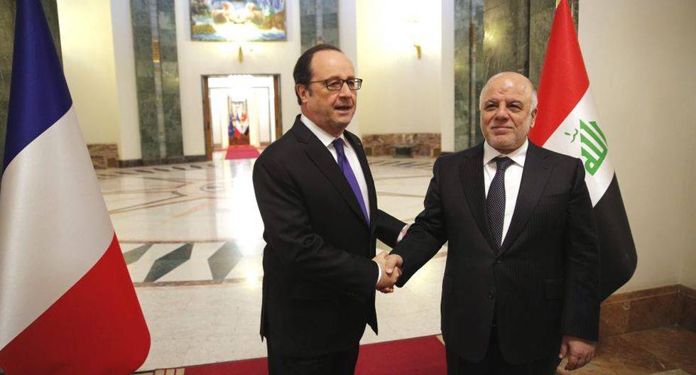 El presidente de Francia, Fran&ccedil;ois Hollande, se reuni&oacute; con el primer ministro iraqu&iacute;, Haidar al Abadi para asegurar el apoyo en recuperar Mosul. (Foto: EFE)