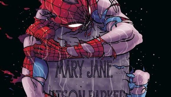 En Spider-Man : Reign, Peter Parker llora por la muerte de Mary Jane que resulta ser su culpa (Foto: Kaare Andrews)