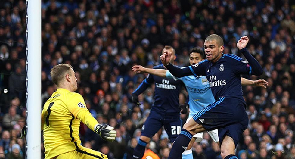 Joe Hart protagonizó la atajada del partido ante Real Madrid. El portero del Manchester City le evitó un gol cantado a Pepe y salvó a su equipo de la derrota (Foto: Getty Images)