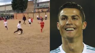 Así celebró el hijo de Cristiano Ronaldo tras anotar golazo