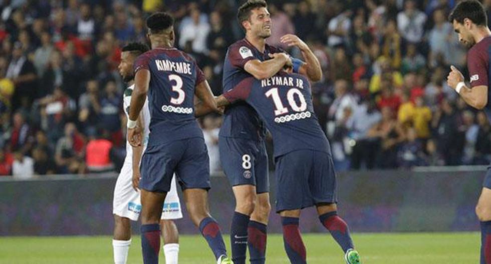 PSG venció 3-0 al Saint-Étienne en el Parque de los Príncipes. Marcaron Cavani, en dos oportunidades, y Motta. (Foto: PSG)