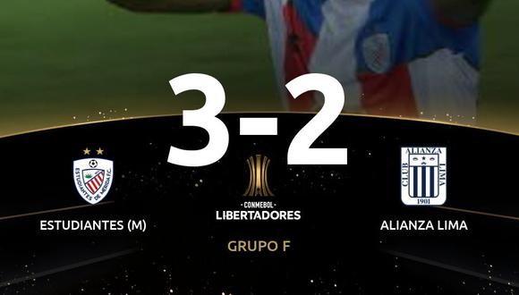 Alianza Lima no sostuvo una ventaja de 2-0 y cayó en tiempo de descuento ante un combativo Estudiantes de Mérida por el Grupo F de la competición. (Foto: Twitter)