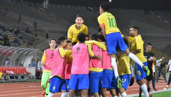 Brasil se impuso por 3-2 a Colombia por fecha 4 del Grupo B del Sudamericano Sub 17 en Estadio San Marcos (Foto: Fútbol de Menores)