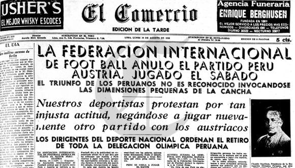 Así ocurrió: En 1936 FIFA anula partido que ganó Perú a Austria