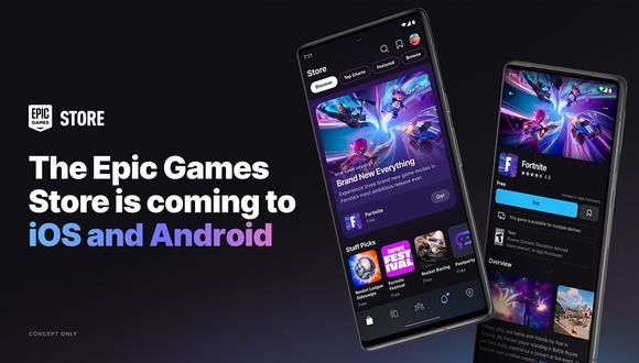 Un concepto de la posible apariencia que tendrá la Epic Games Store cuando llegue a iOS y Android.