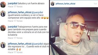 Jefferson Farfán y Juan Jayo: ¿Qué se dijeron en Instagram?