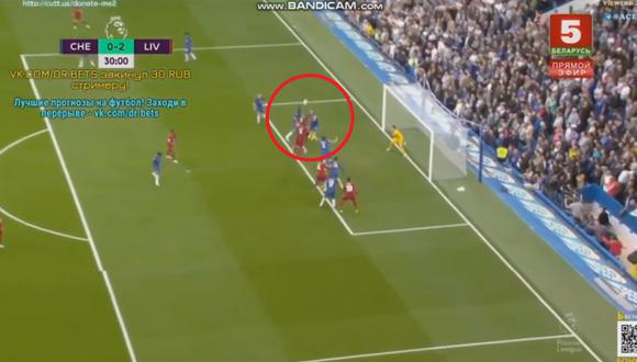 Liverpool vs. Chelsea: Roberto Firmino convirtió el 2-0 con gran cabezazo | Foto: Captura