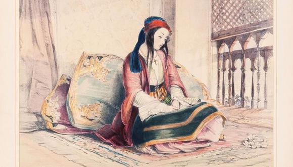 Ilustración de una joven en un harén del Imperio Otomano. (Getty Images).