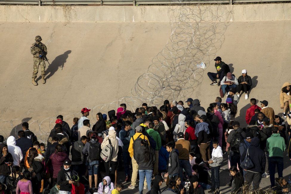 It is estimated that another 20,000 migrants are waiting on the other side of the Rio Grande for the opportunity to cross into the US (GETTY IMAGES).