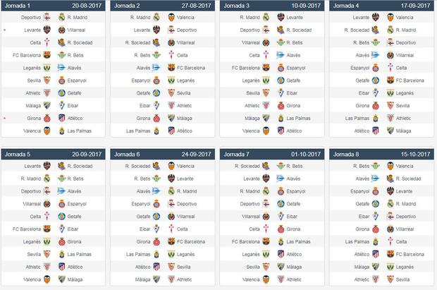 Liga Española: este es el calendario completo la temporada 2017/2018 | DEPORTE-TOTAL | EL COMERCIO PERÚ