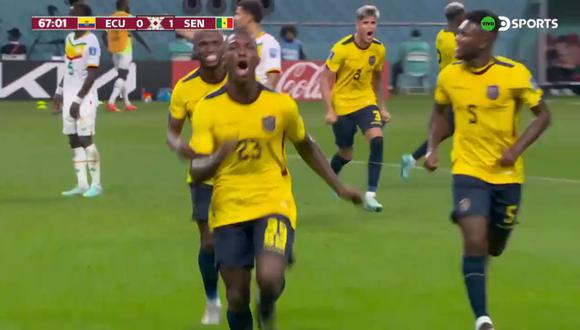 Moisés Caicedo anotó el 1-1 parcial de Ecuador ante Senegal. (Foto: Captura)