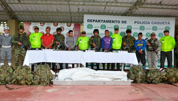 El segundo al mando de la disidencia 62 fue abatido por la policía y el ejército de Colombia en el municipio de Cartagena del Chairá, departamento de Caquetá, donde también fueron capturados cuatro presuntos integrantes del grupo armado. (Twitter @mindefensa)
